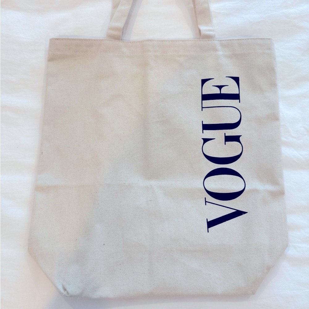 Vogue Beige Canvas Tote Bag